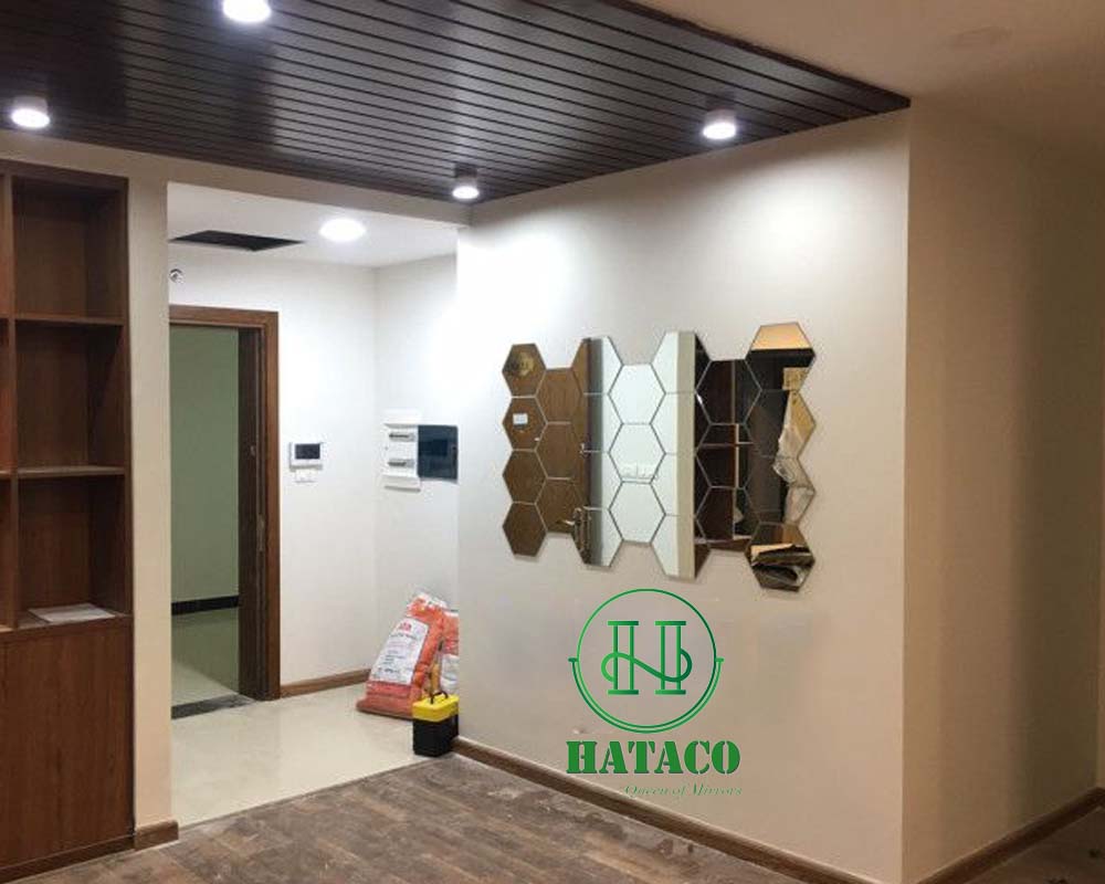 gương ghép trang trí tổ ong